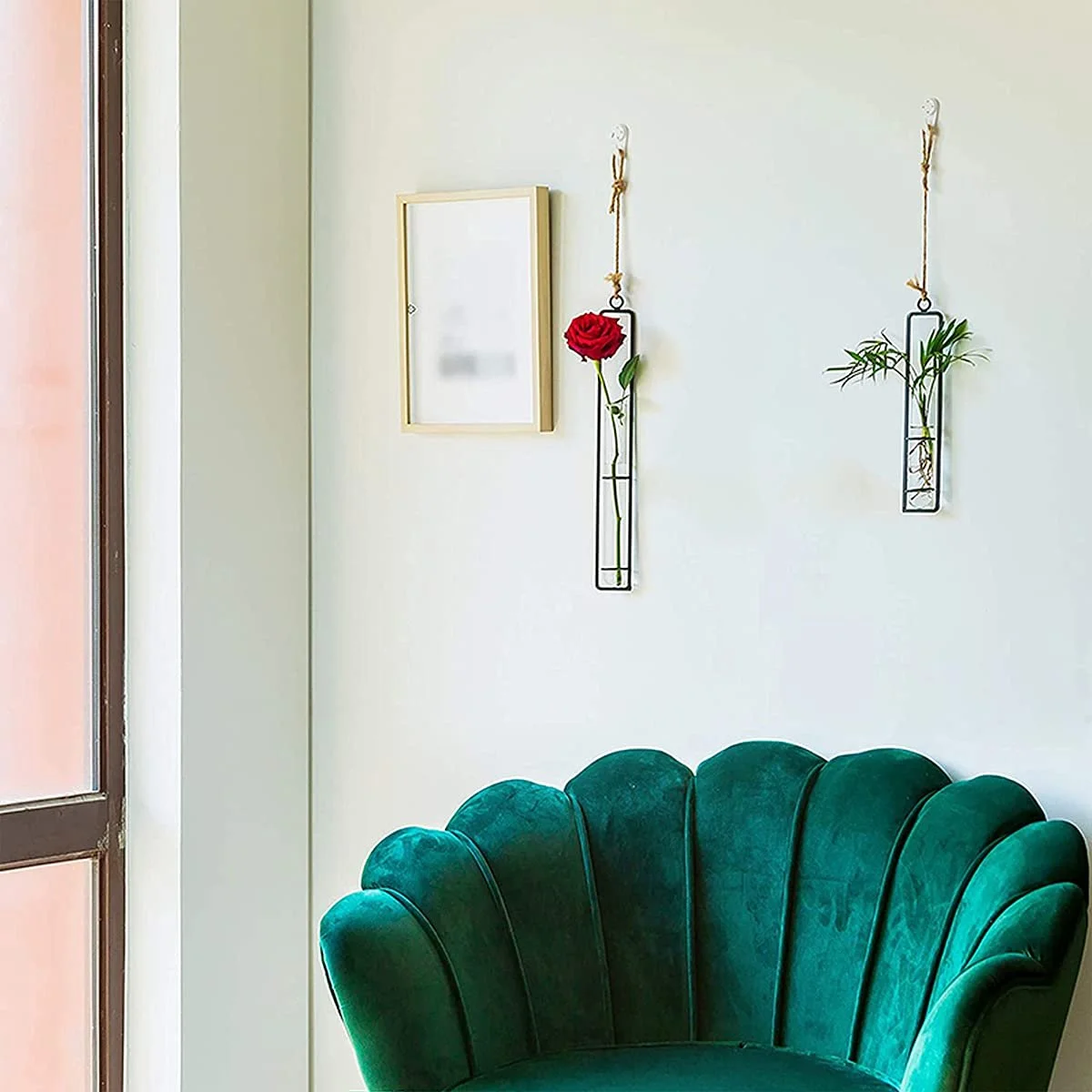 Пробірки для квітів підвісні 4 шт. ваза з отвором для підвішування Black, фото №6