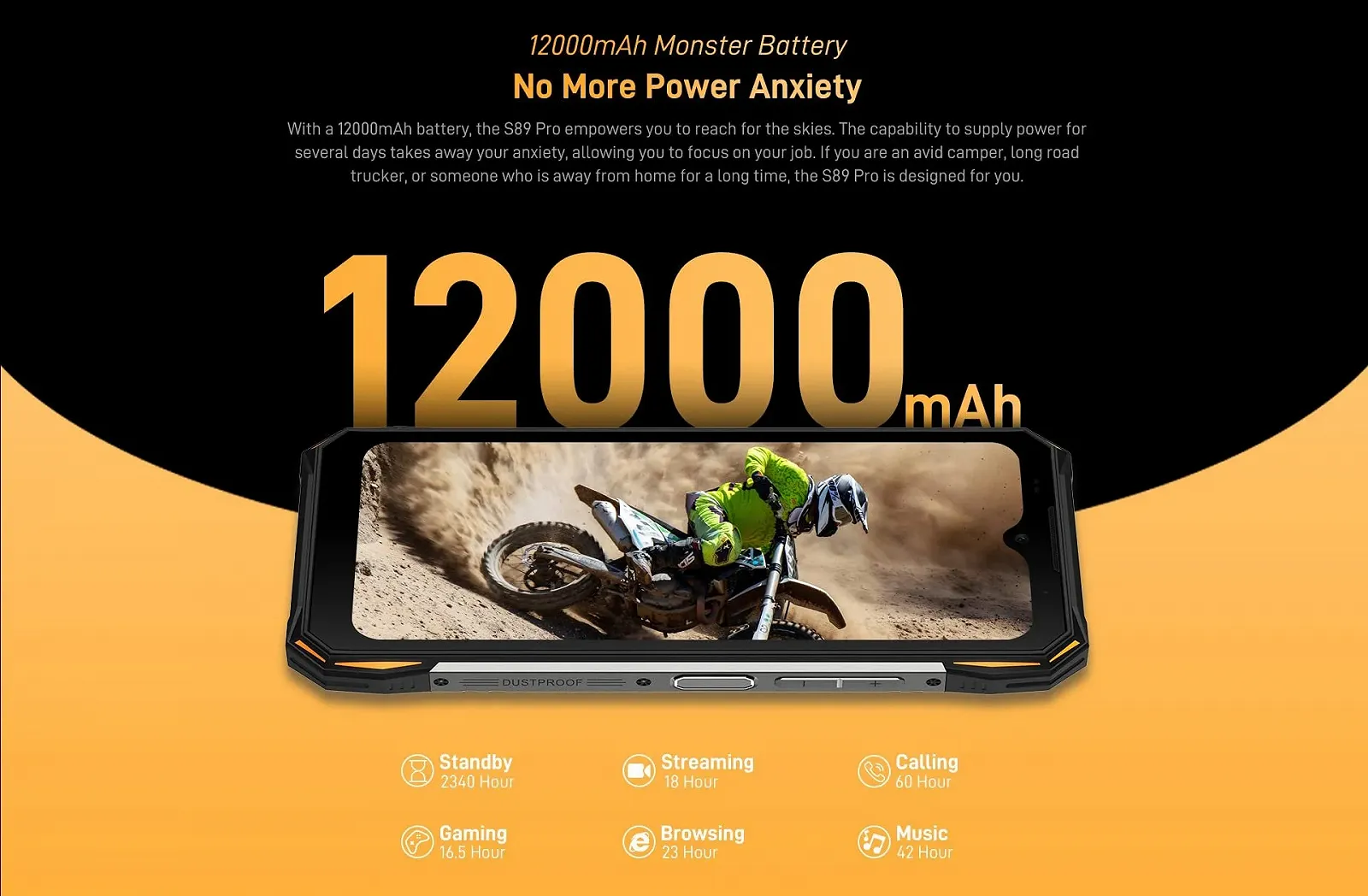 Смартфон DOOGEE S89 Pro 8GB/256GB 12000mAh 64MP 6.3" FHD+ IP68 Black, фото №5