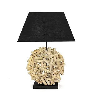 Настільна лампа Licht-Erlebnisse Fabric Driftwood E27 68 см - Фото 1