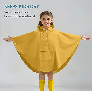 Детское дождевое пончо JEMIDI Водонепроницаемое для мальчиков и девочек, дышащее, унисекс, разные размеры synthetic.ua - Фото 1