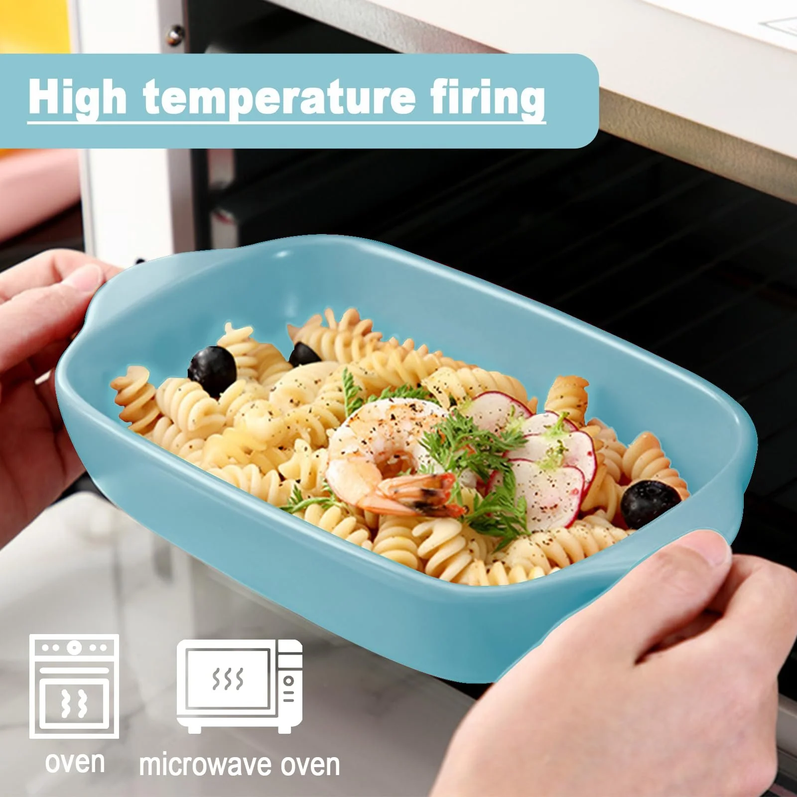 Набор керамических форм для лазаньи 2 шт. прямоугольные с ручками 23,5 x 13,5 см, фото №7