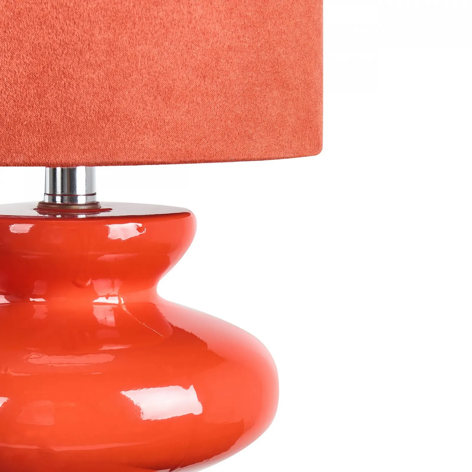 Настільна лампа Beliani Oteros Керамічна Форма вази Абажур зі штучної замші Червона, фото №6