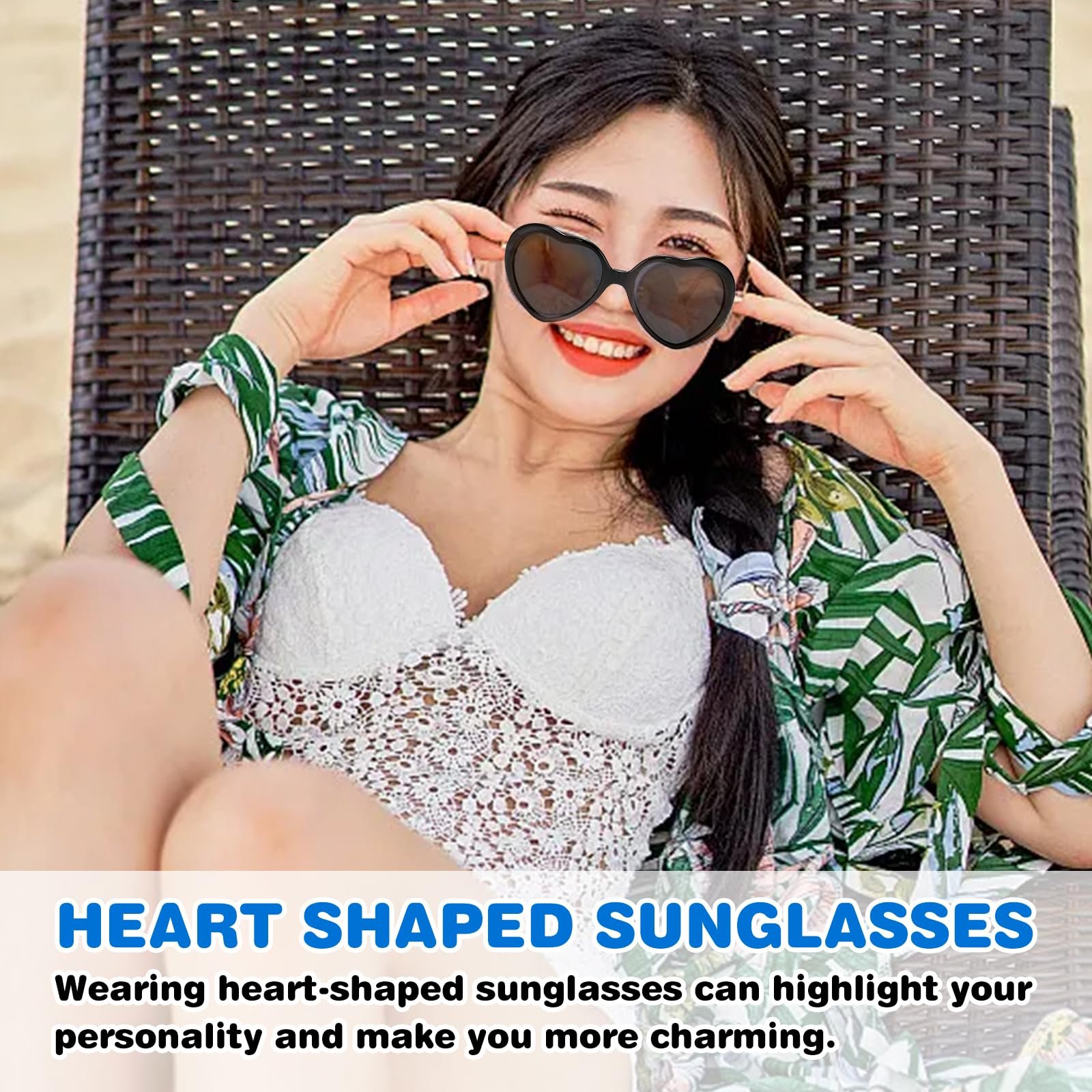 Сонцезахисні окуляри Серце Sporgo 12 шт Чорний, фото №2