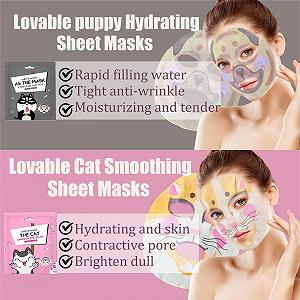 Тканевая маска для лица Увлажняющая Маска для лица Набор масок для лица для женщин Подарочный набор масок для лица для подростков Маска для лица для укрепления кожи 10 шт synthetic.ua - Фото 1
