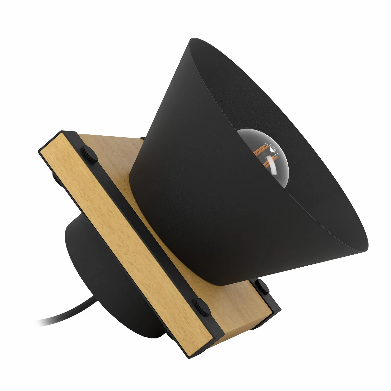 Настільна лампа EGLO Maccles FSC100HB Метал Дерево E27 Чорний Дерево, фото №1