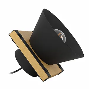 Настільна лампа EGLO Maccles FSC100HB Метал Дерево E27 Чорний Дерево - Фото 1