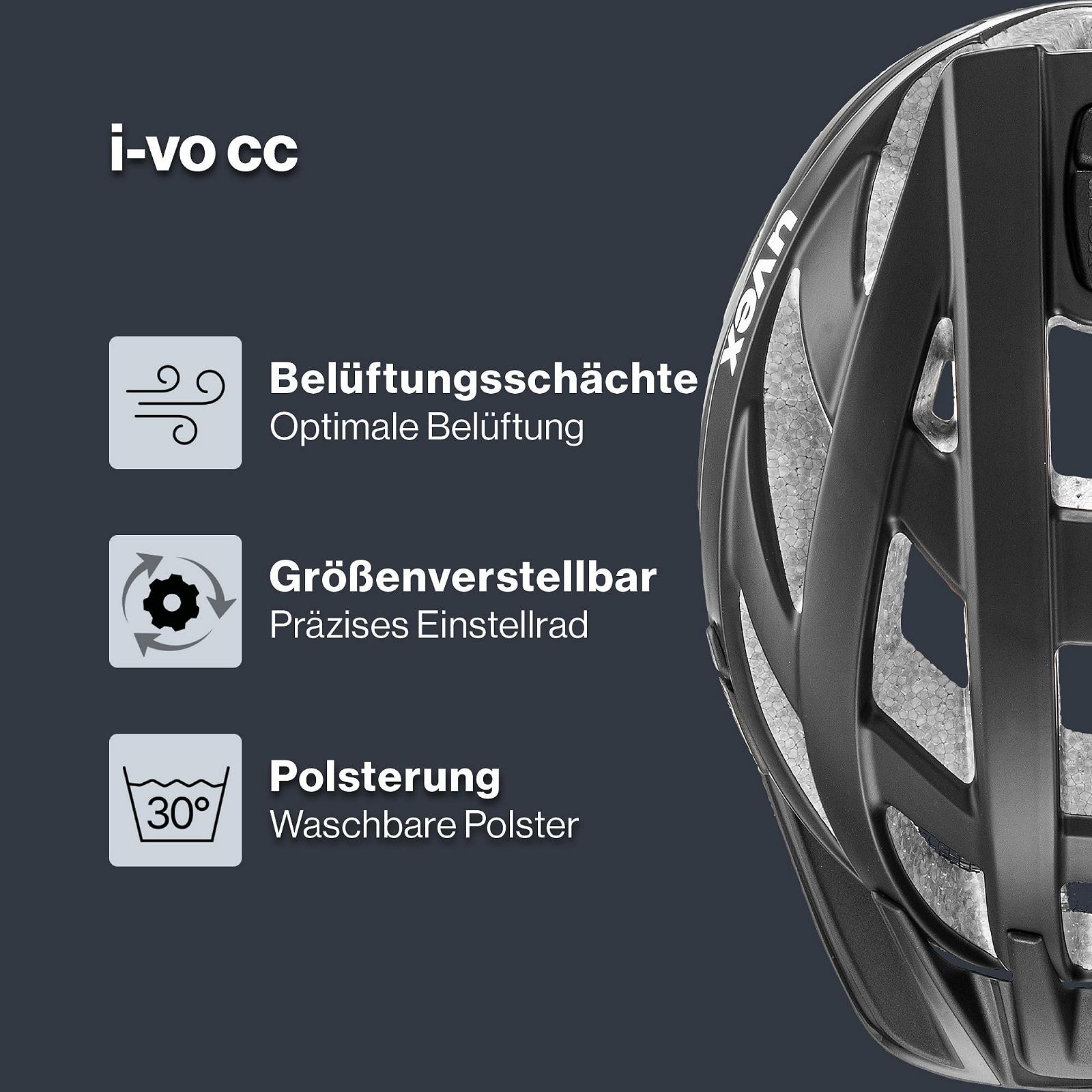 Шлем Uvex i-vo cc, универсальный, с возможностью регулировки размера, расширяемый с помощью LED-подсветки, фото №2