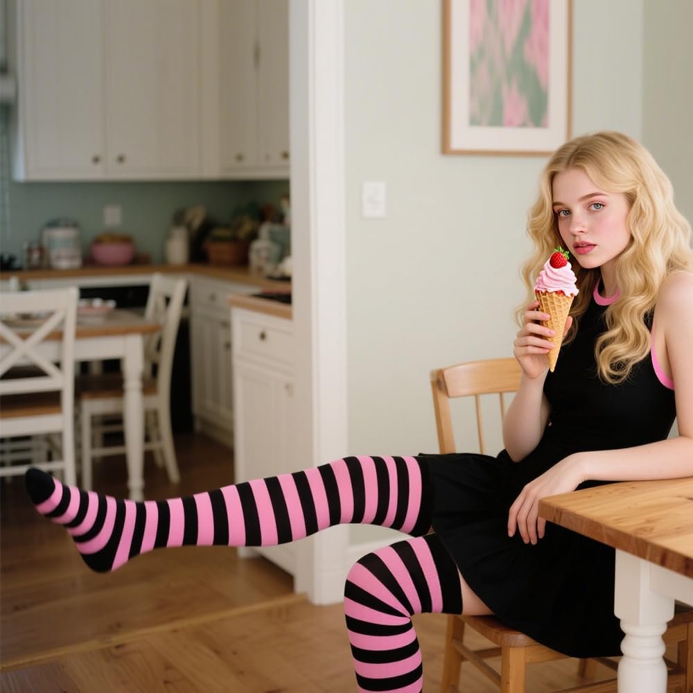 Носки DRESHOW Высокие выше колена, полосатые, фото №4