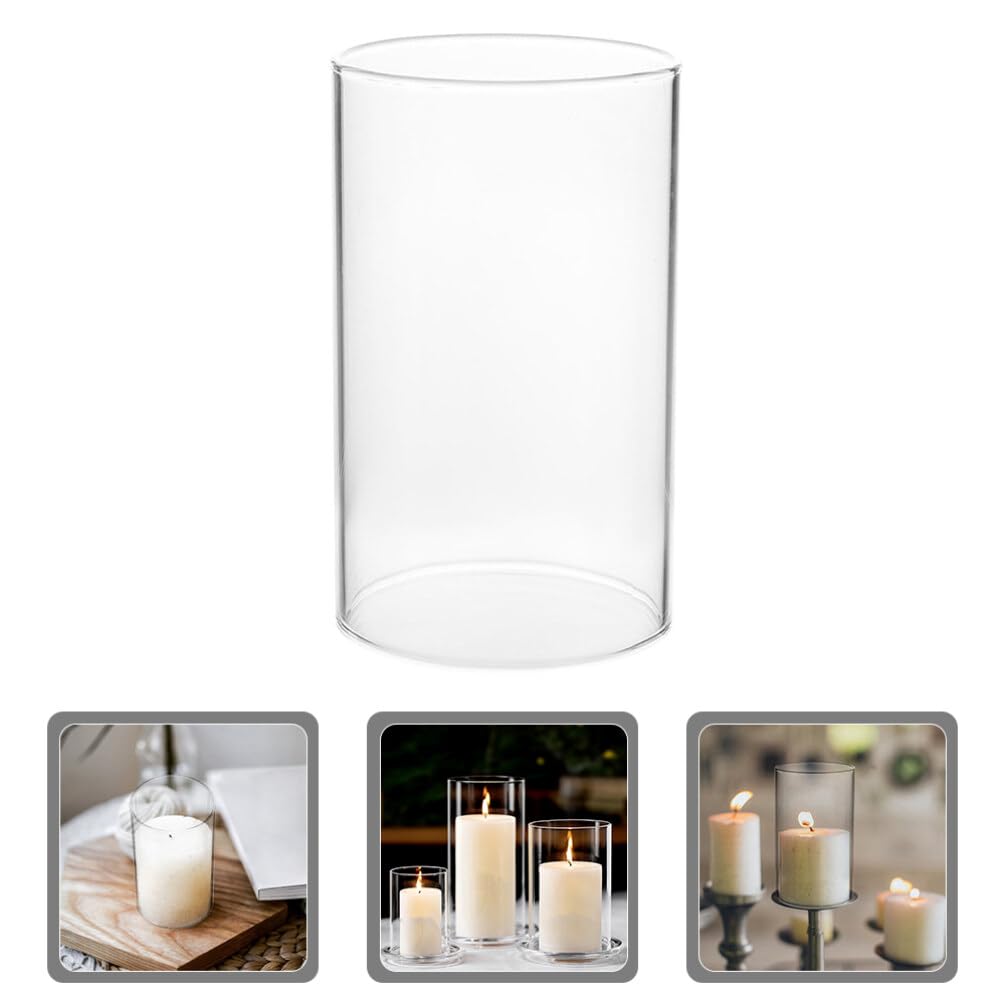 Подсвечник IMIKEYA Hurricane Candle Holder Sleeve из прозрачного стекла цилиндрический 6 x 10 см, фото №5
