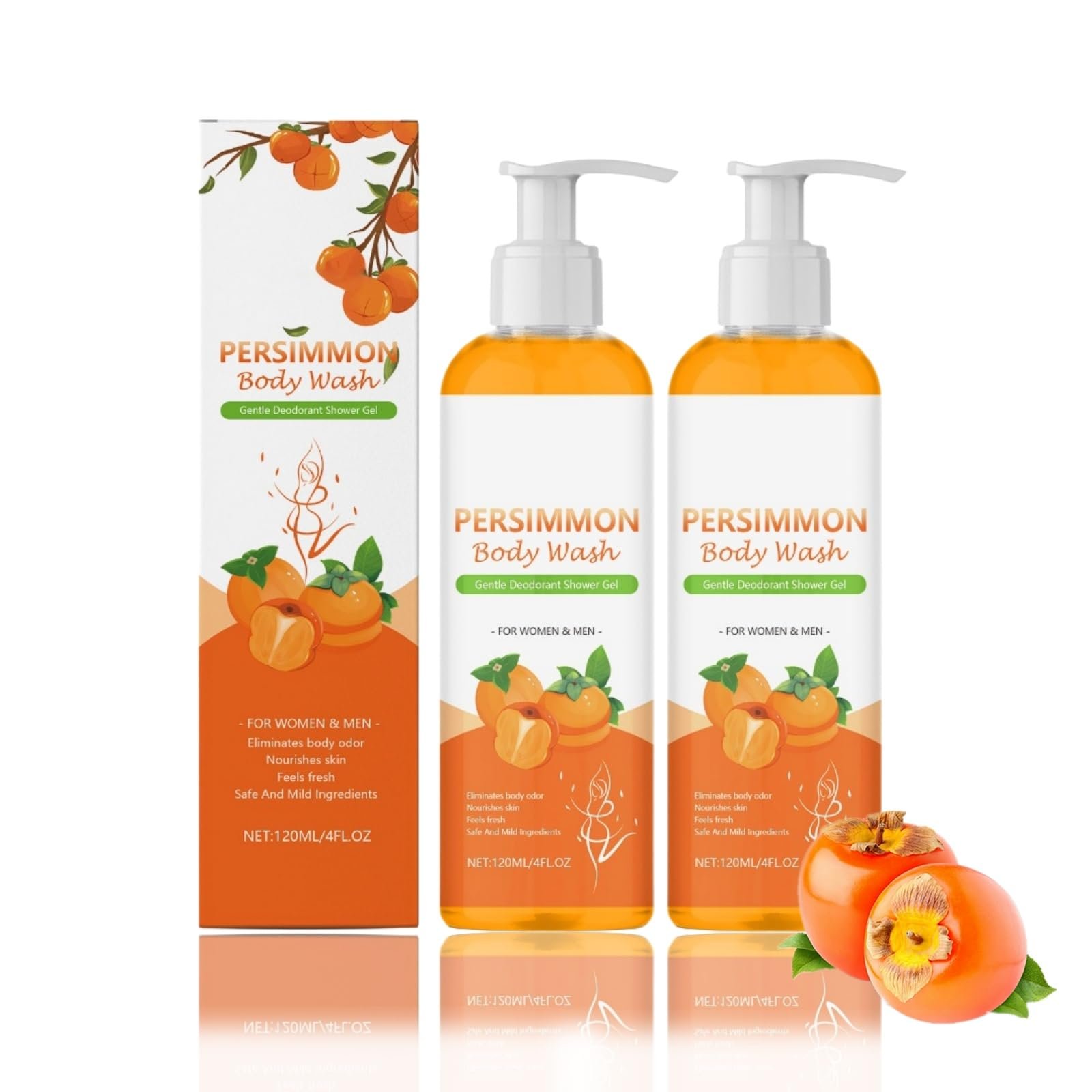 Гель для душу Persimmon Body Wash Natural Deodorant Extract Oil 2 шт., фото №1