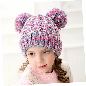 Вязана шапка CALLARON з помпоном для дівчинки synthetic.ua - Фото 1