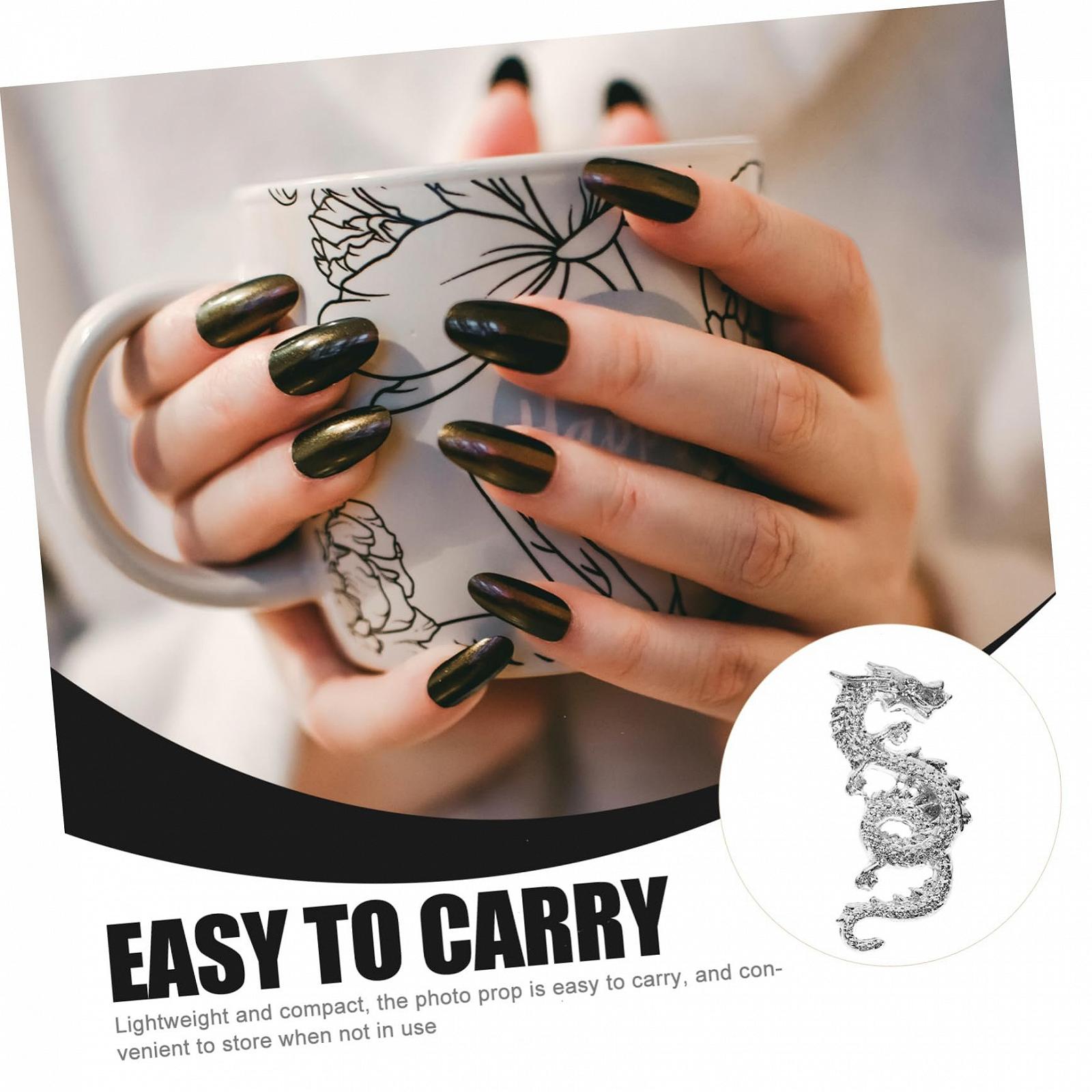 Подвески для ногтей 40 шт., серебристый сплав, фото №6