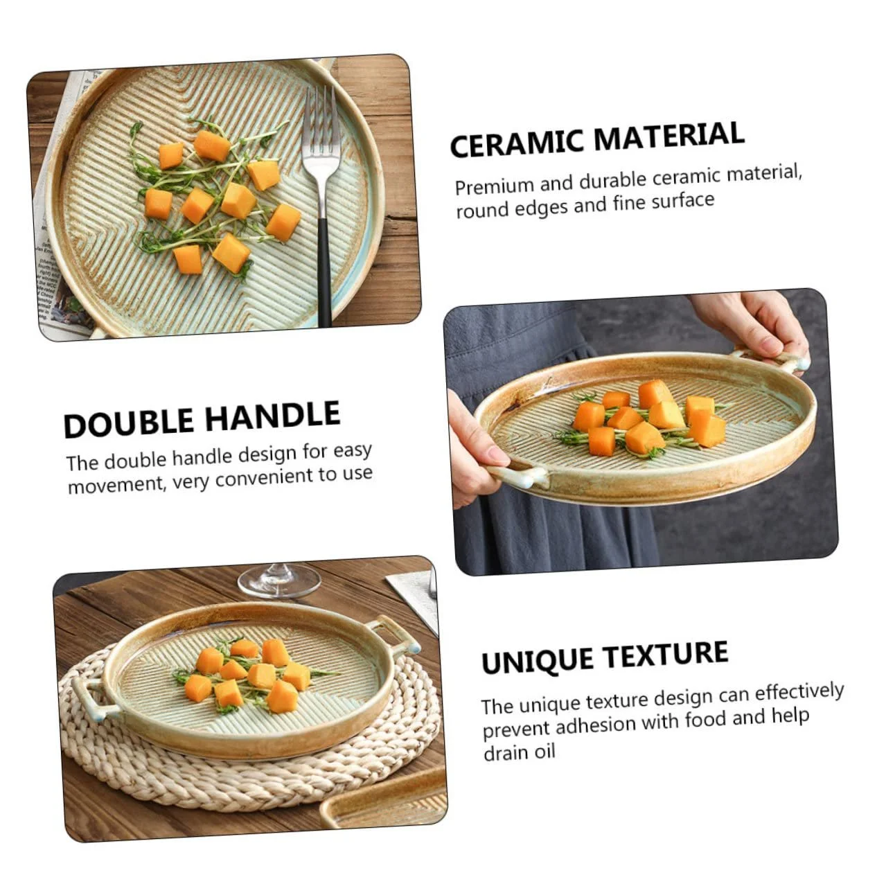 Форма для запекания IMIKEYA Retro с двумя ручками Керамическая, фото №6