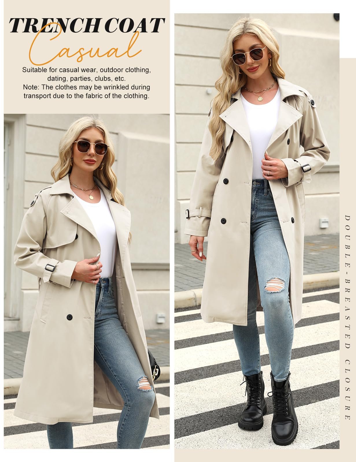 Тренч Vancavoo Жіночий Довгий Перехідний, фото №2