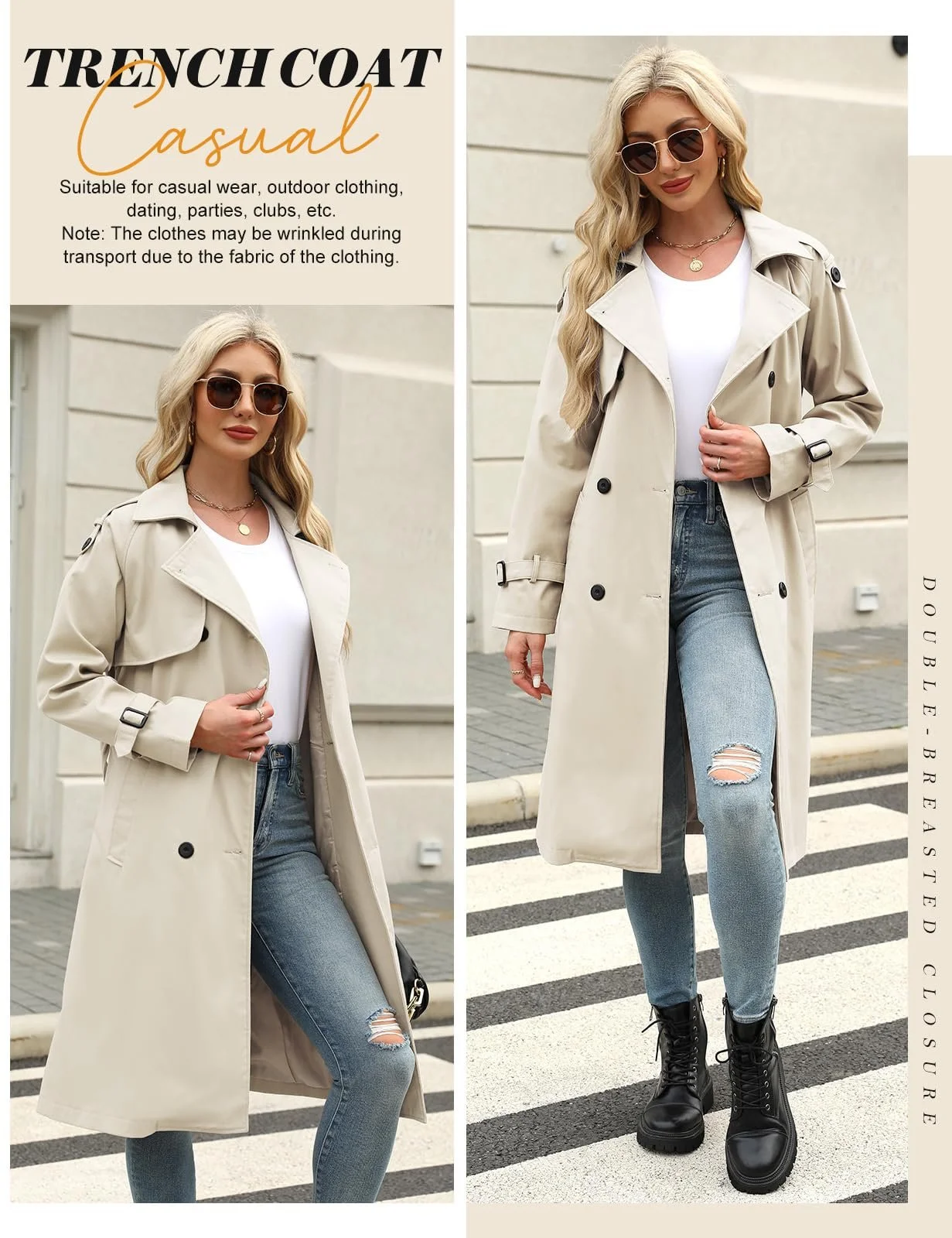 Тренч Vancavoo Жіночий Довгий Перехідний, фото №2