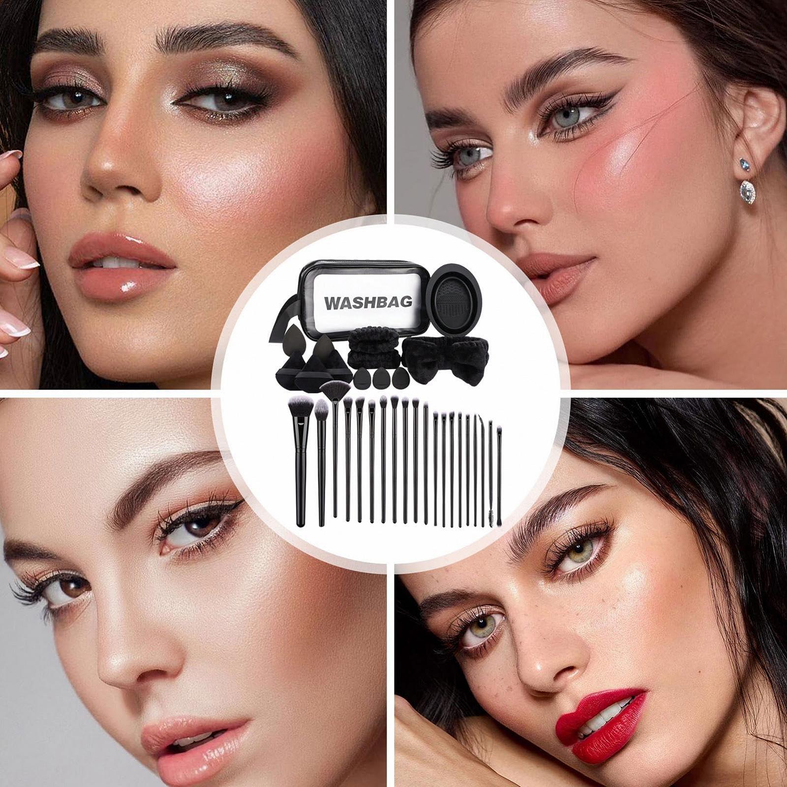 Набір пензликів для макіяжу з чохлом Мультифункціональний м'який набір пензликів для макіяжу з органайзером для початківців, фото №4