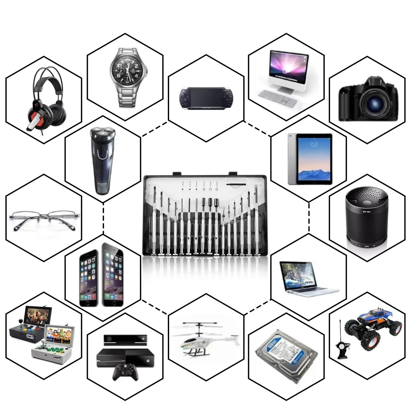 Набір прецизійних викруток 17 в 1 для годинників та окулярів, фото №6