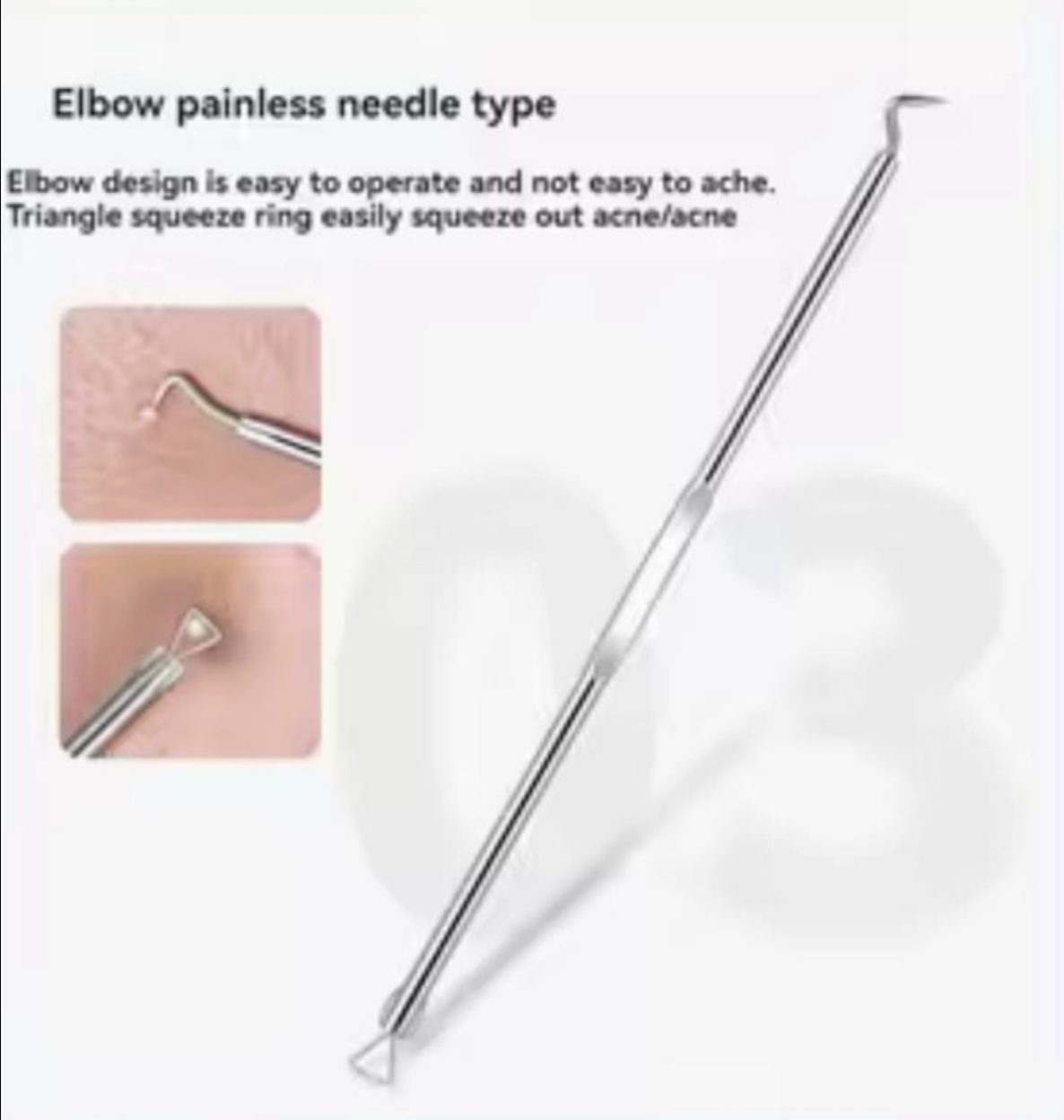 Набір інструментів для очищення обличчя та тіла, видалення прищів, вугрів і акне, 8 штук Сріблястий, фото №5