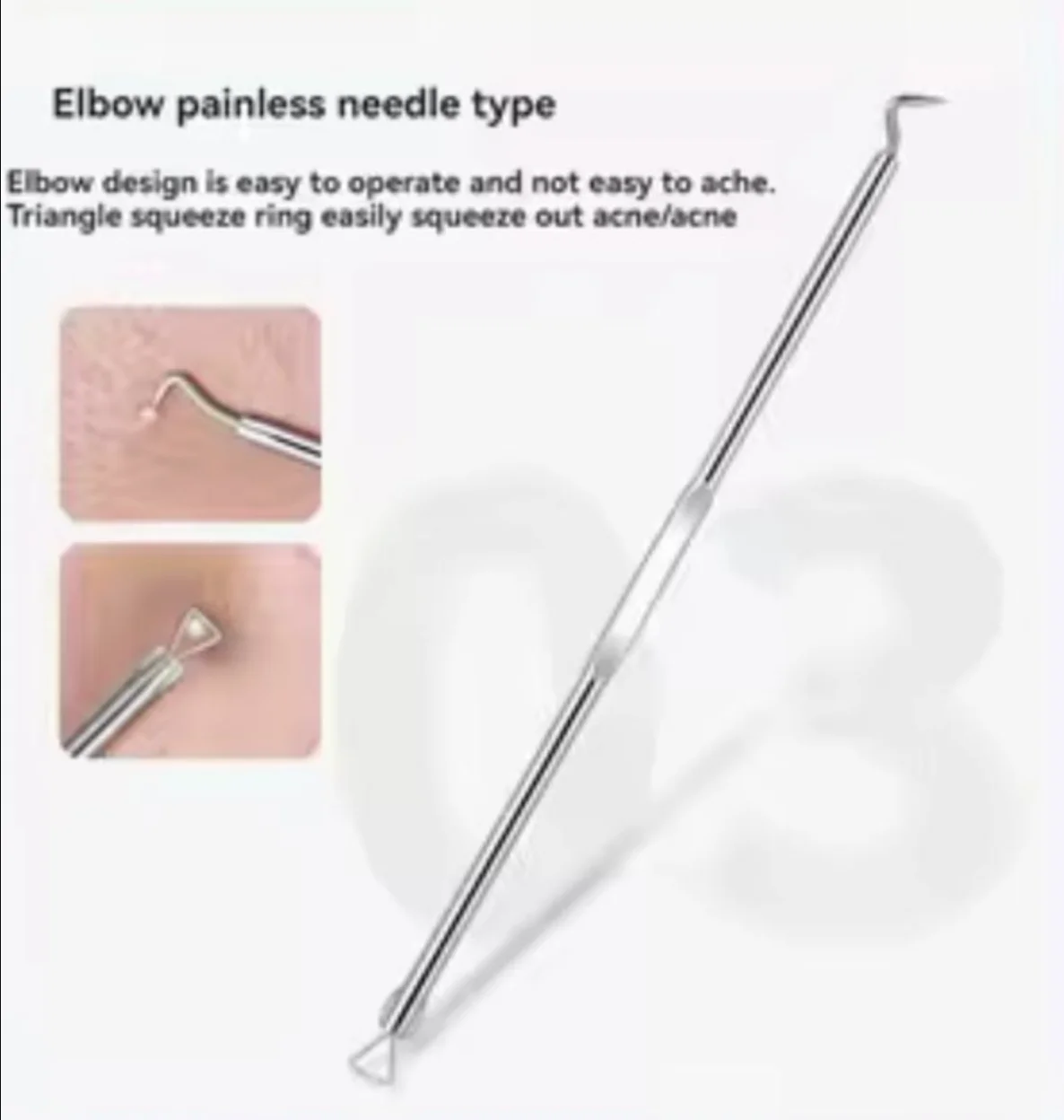 Набір інструментів для очищення обличчя та тіла, видалення прищів, вугрів і акне, 8 штук Сріблястий, фото №5