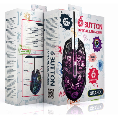 Мышка Gembird MUS-6B-GRAFIX-01 USB Black (MUS-6B-GRAFIX-01), фото №9