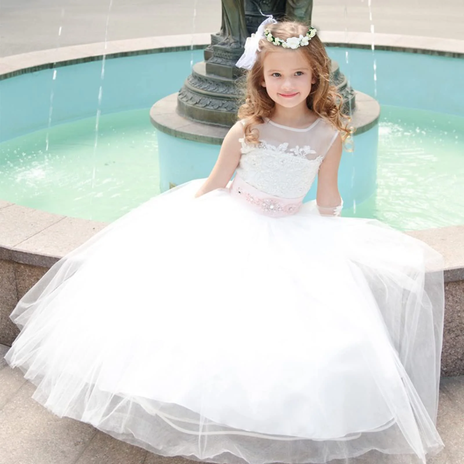 Вінок для волосся весільний Квітковий, фото №6