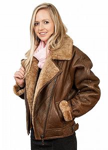 Шкіряна Куртка Infinity Leather Жіноча Коричнева B3 WW2 Ginger Овчина synthetic.ua - Фото 1