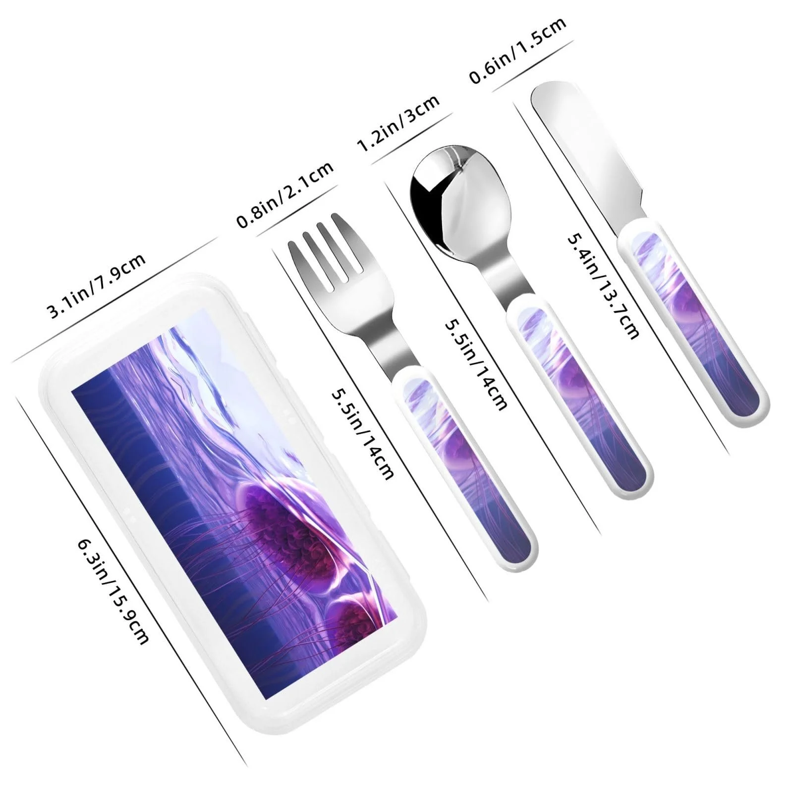 Дитячий набір столових приборів з Малюнком Медузи Ocean, 3 шт., фото №3 Дитячий набір столових приборів з Малюнком Медузи Ocean, 3 шт., фото №3