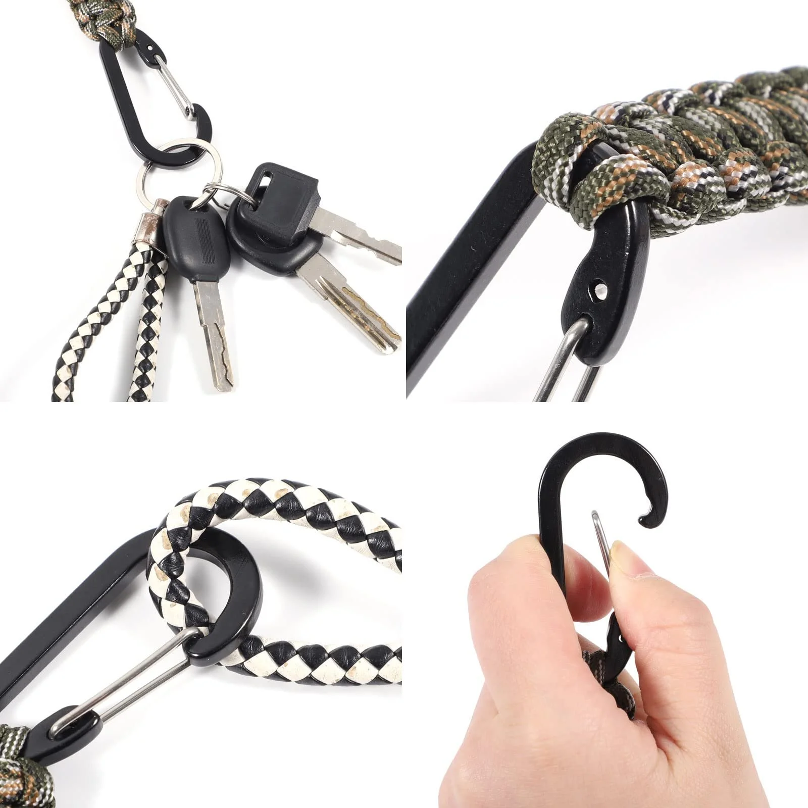 Брелок Paracord XREE 3 шт. Чорний, помаранчевий та камуфляжний, фото №3