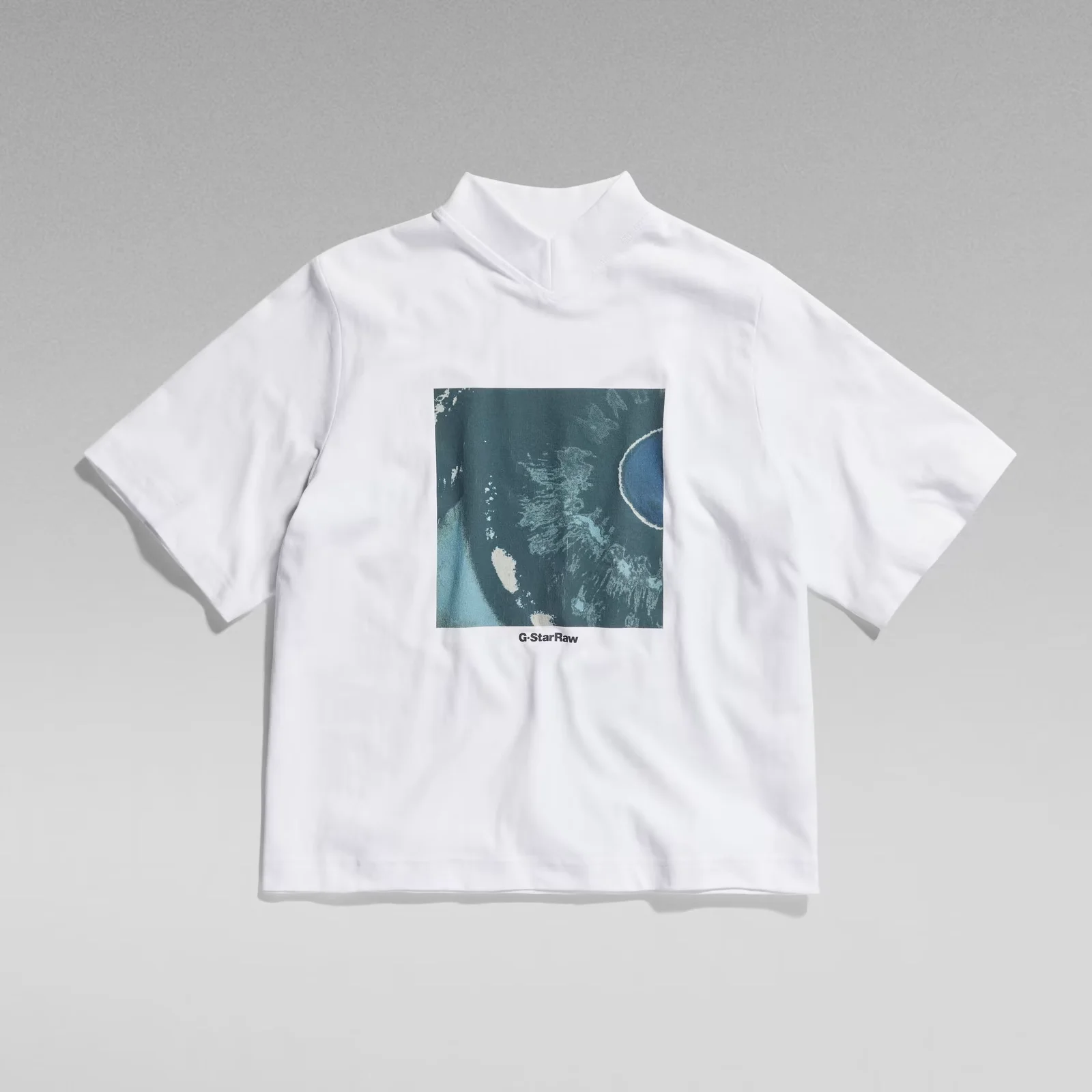 Женская футболка G-Star RAW Eye Dye Boxy Mock V-Neck T-Shirt- S, фото №4