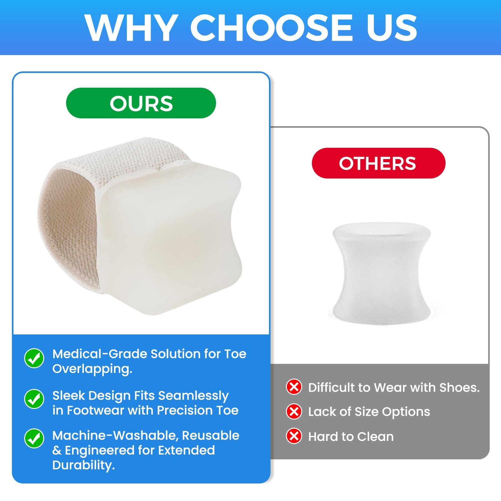 Роздільник для великого пальця ноги 8 шт. для жінок та чоловіків, коректор вальгусної деформації, фото №4 Роздільник для великого пальця ноги 8 шт. для жінок та чоловіків, коректор вальгусної деформації, фото №4