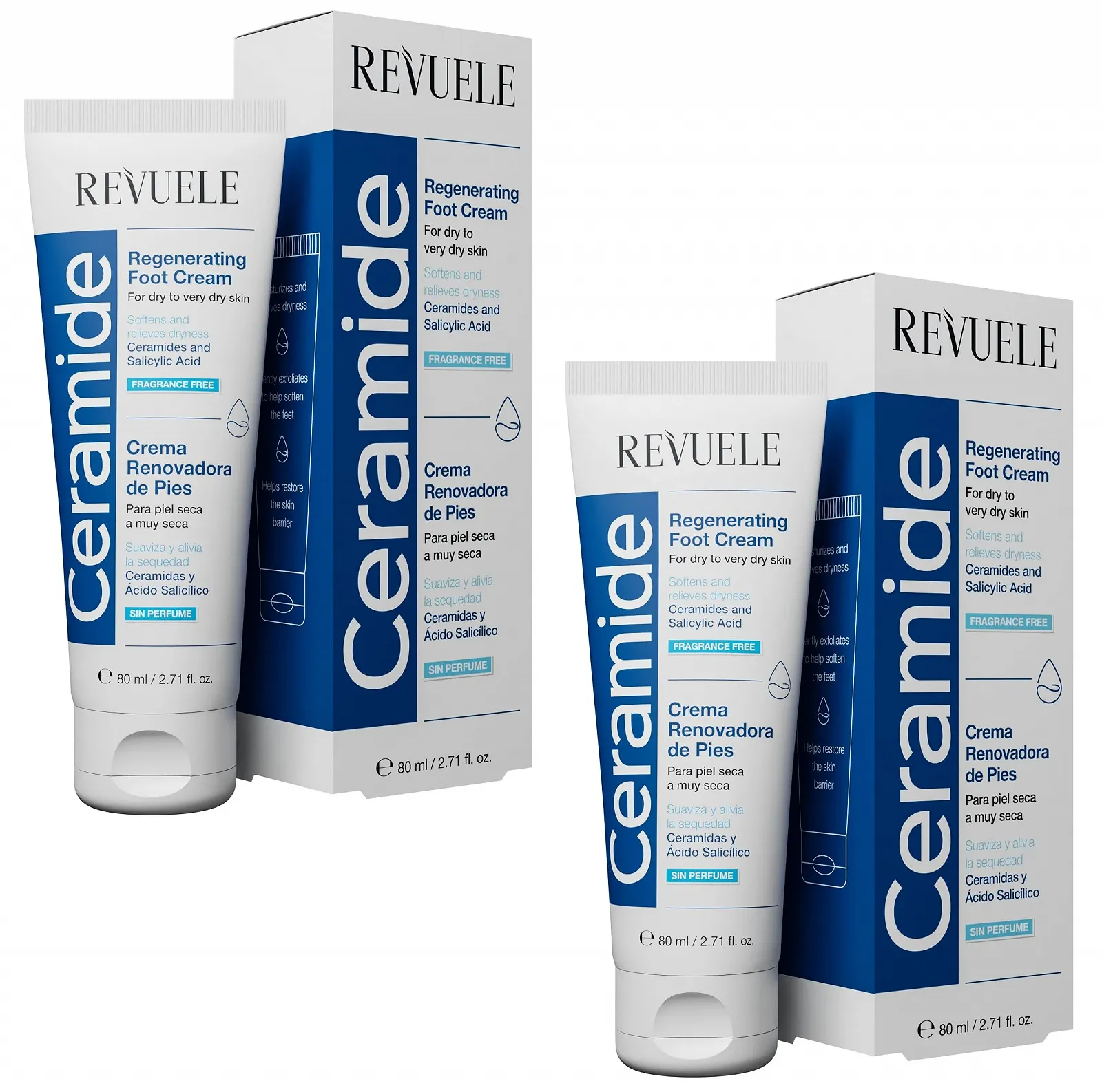 Крем для ног REVUELE Ceramic Regenerating 2 x 80 мл, фото №1