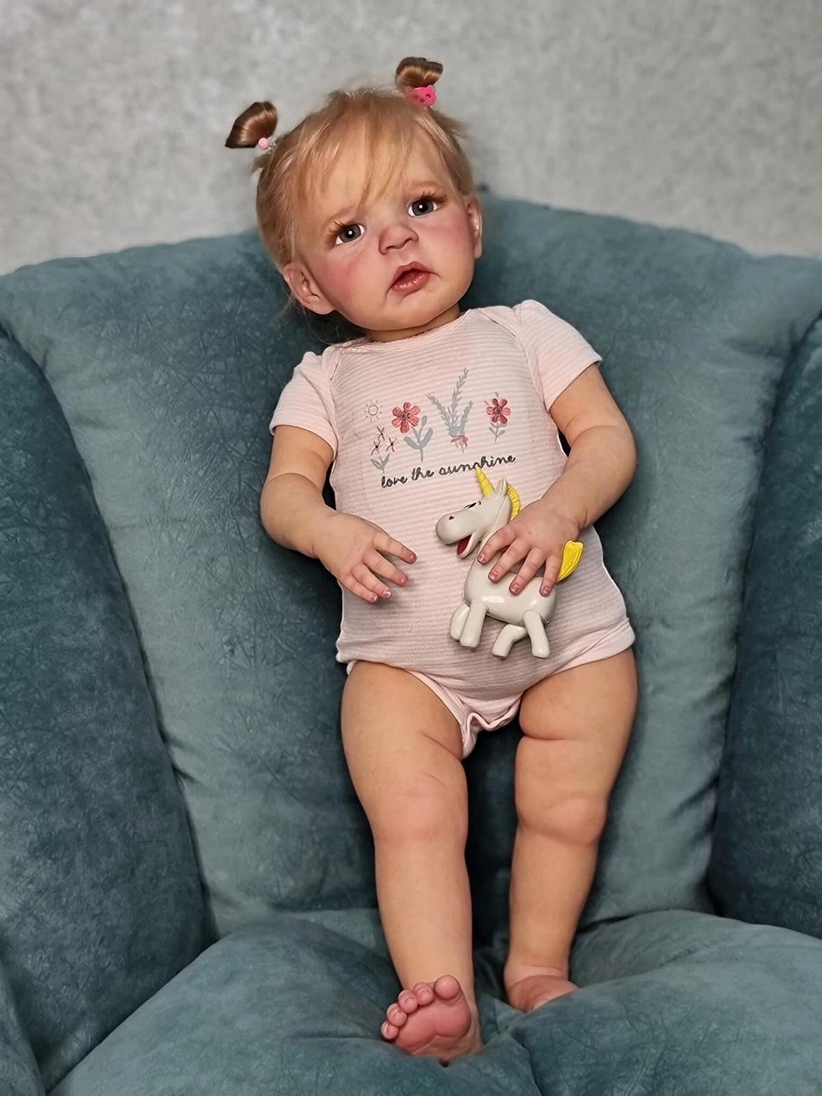 Кукла Anano Reborn 24 дюйма 61 см Life Like Reborn Toddler Девочка Силиконовые малыши Весовая Мягкая Реалистичная Кукла Новая девочка для коллекционеров и детей, фото №3