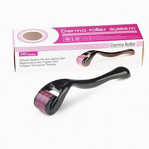 Мезороллер для кожи DERMA ROLLER 540 иголок Black 1.0 mm Массажер лица - Фото 1