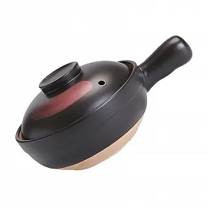 Глиняная кастрюля Cabilock с крышкой антипригарная с портативной ручкой - Фото 1