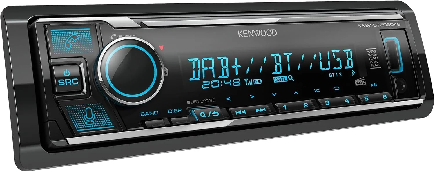 Автомагнитола Kenwood KMM-BT508DAB / Bluetooth / FM / USB / AUX / DAB+ / 1DIN, фото №1