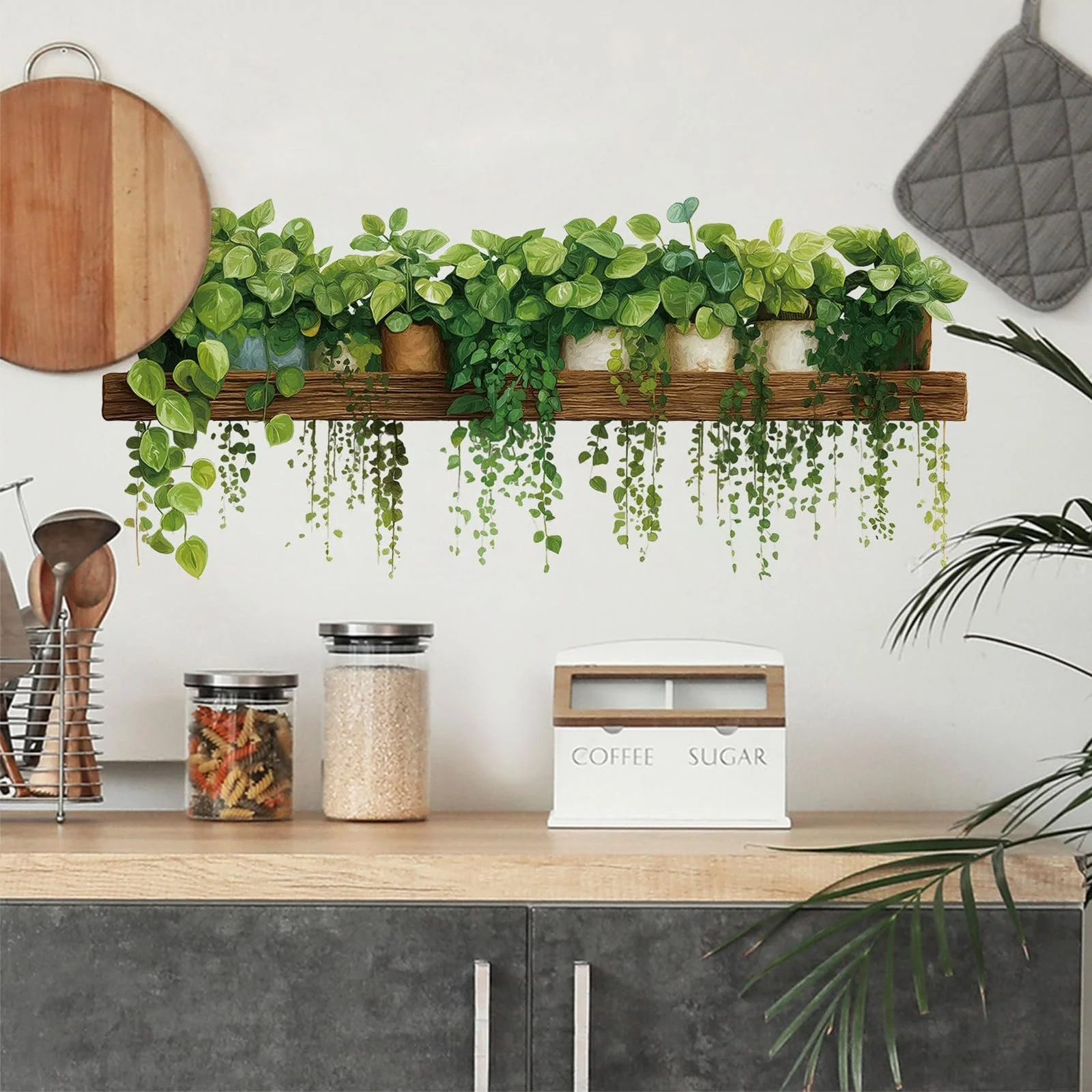 Наклейка на стіну Simulation Green Plants 26 x 58 см, фото №4