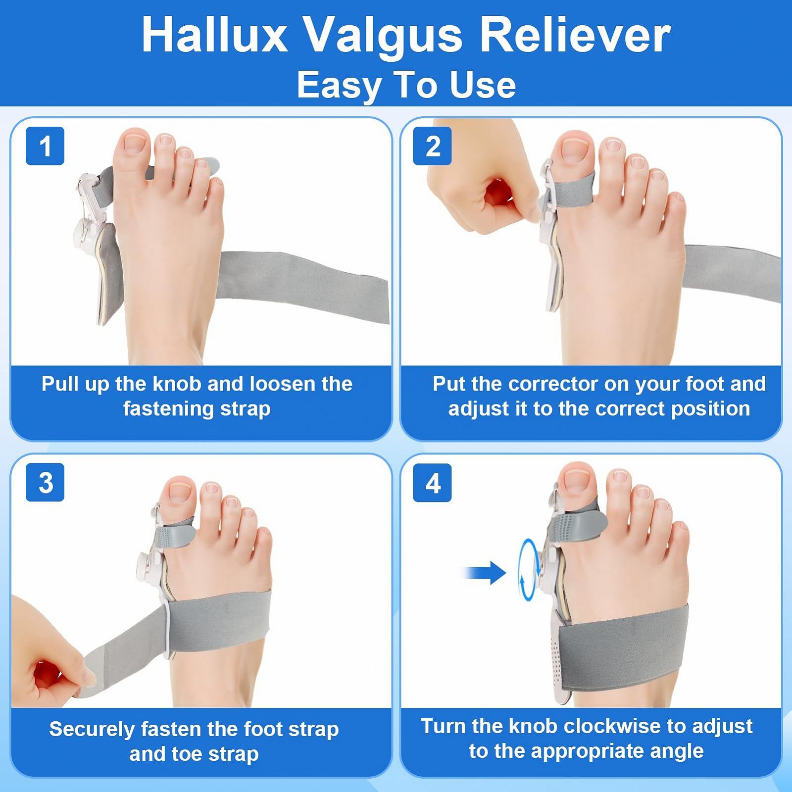 Шина для коррекции Hallux Valgus Регулируемая, 1 шт + Носки для Hallux Valgus, 2 шт, фото №5