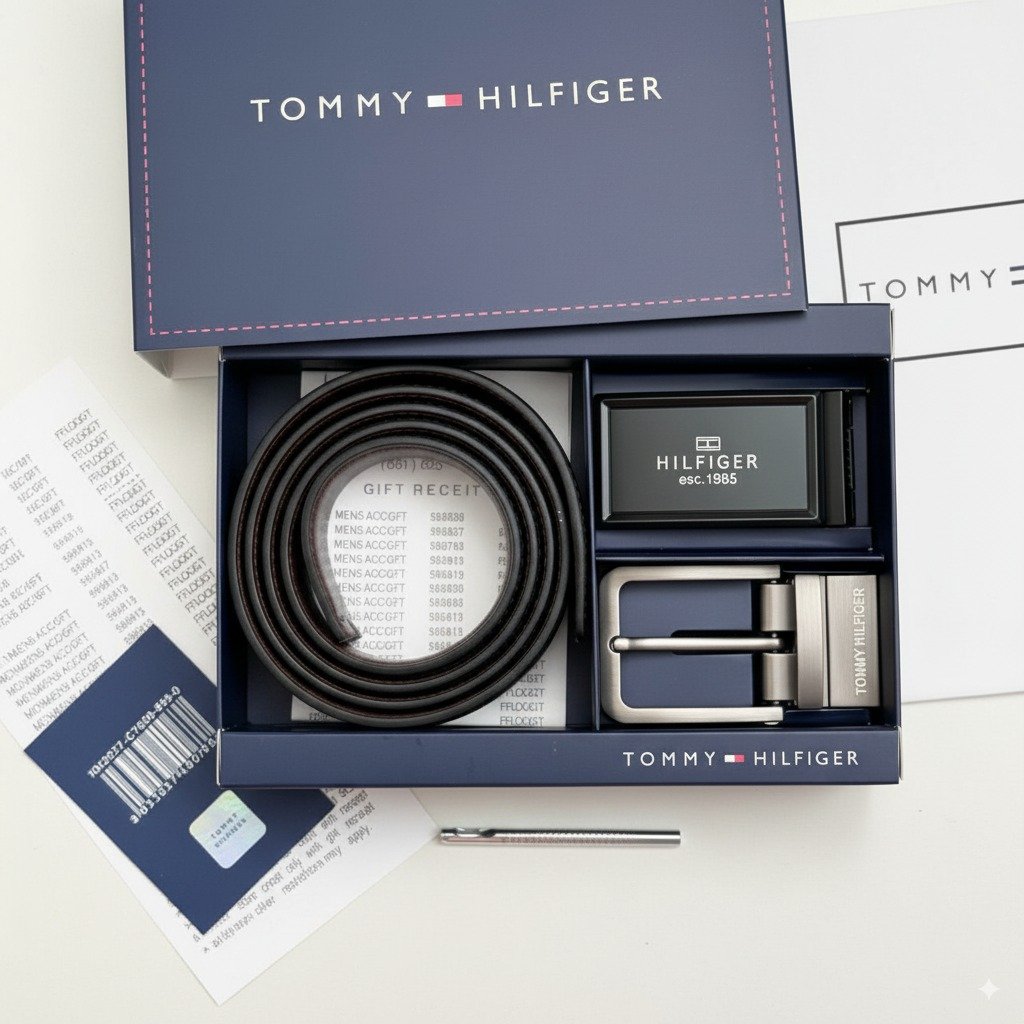 Шкіряний ремінь Tommy Hilfiger подарунковий набір для чоловіка, фото №9 Шкіряний ремінь Tommy Hilfiger подарунковий набір для чоловіка, фото №9