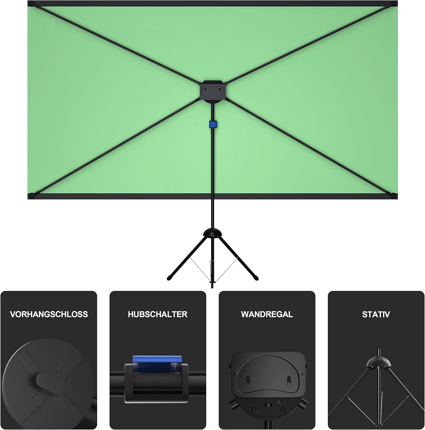 Фотофон зі штативом Neue Dawn / 160x92 см / Зелений, фото №3
