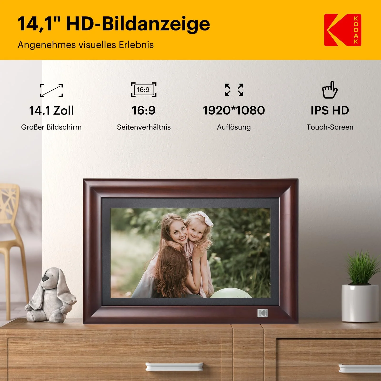 Цифровая фоторамка KODAK 14.1" WLAN 1920 x 1080 Full HD IPS 32 GB, фото №3