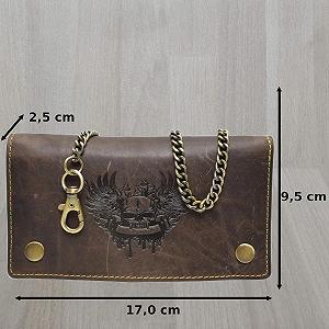 Гаманець flevado Wild Buffalo Scull Skull Biker Suede з ланцюжком synthetic.ua - Фото 1