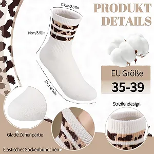 Шкарпетки Жіночі з леопардовим принтом 6 пар, розмір 35-39 synthetic.ua - Фото 1