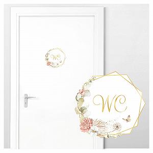 Наклейка на двері Grandora DL987 Toilet with Flower Tendril 19 x 18 см - Фото 1