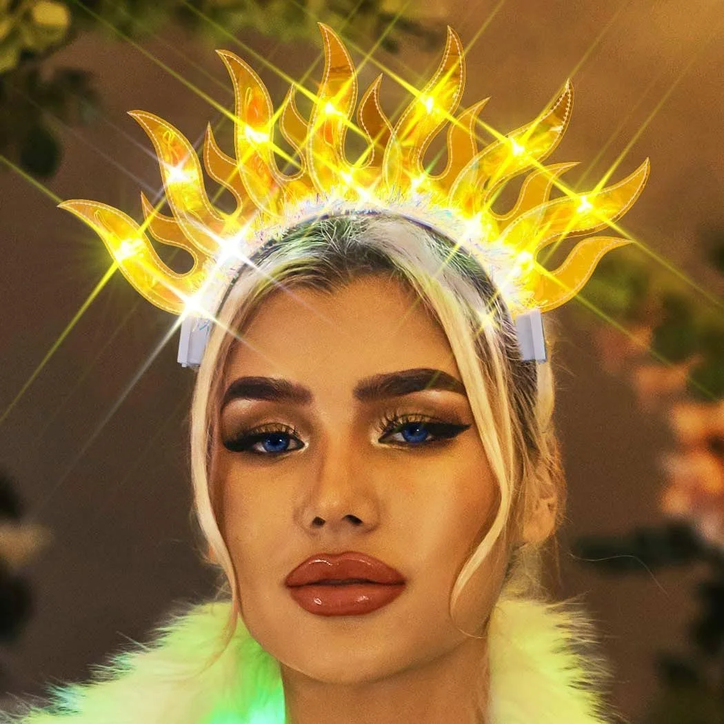 Обруч для волосся Сяюче полум'я LED, фото №6