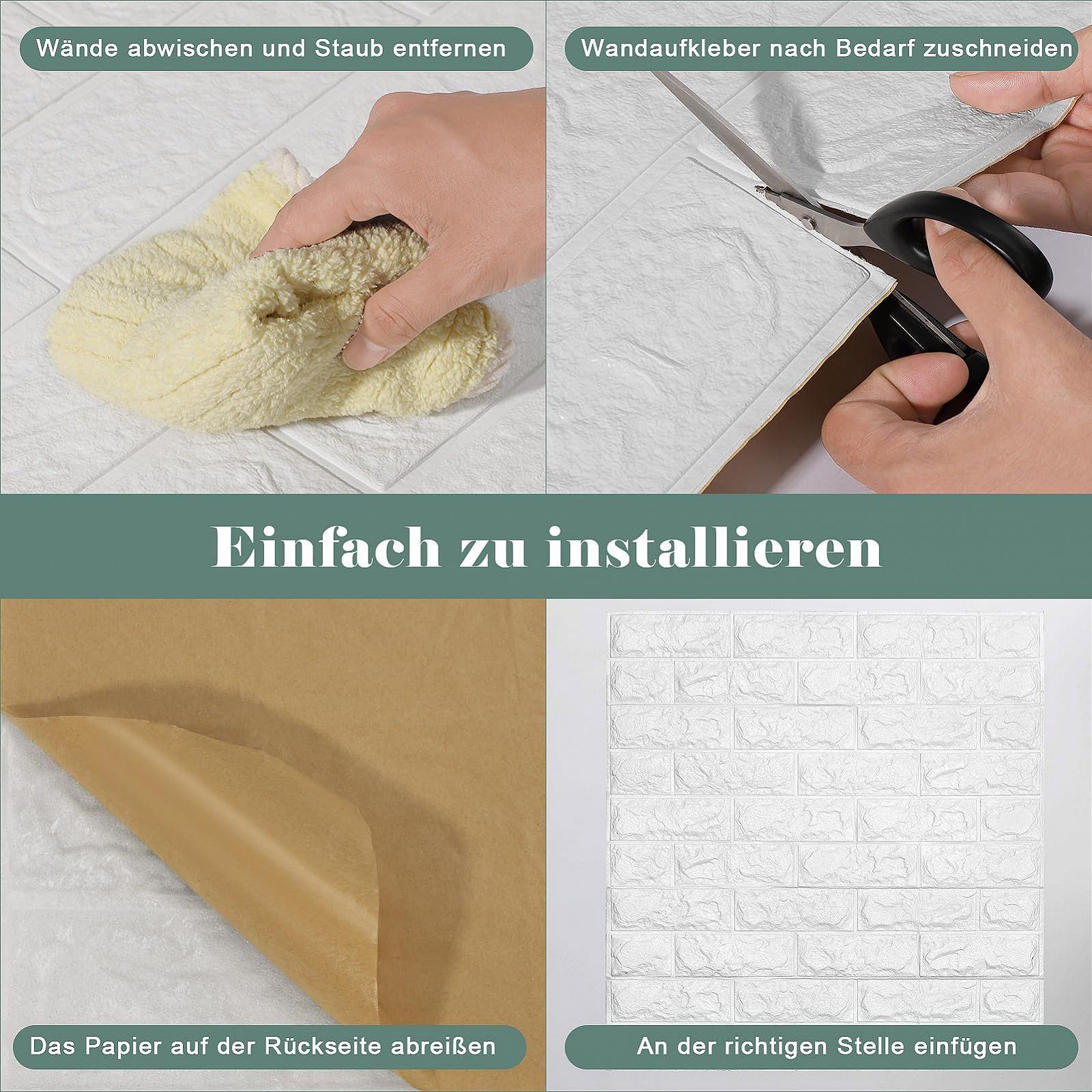 3D-обои AllRight Stone-Look Wall Panels Brick Wall Sticker 10 шт., фото №9 3D-обои AllRight Stone-Look Wall Panels Brick Wall Sticker 10 шт., фото №9