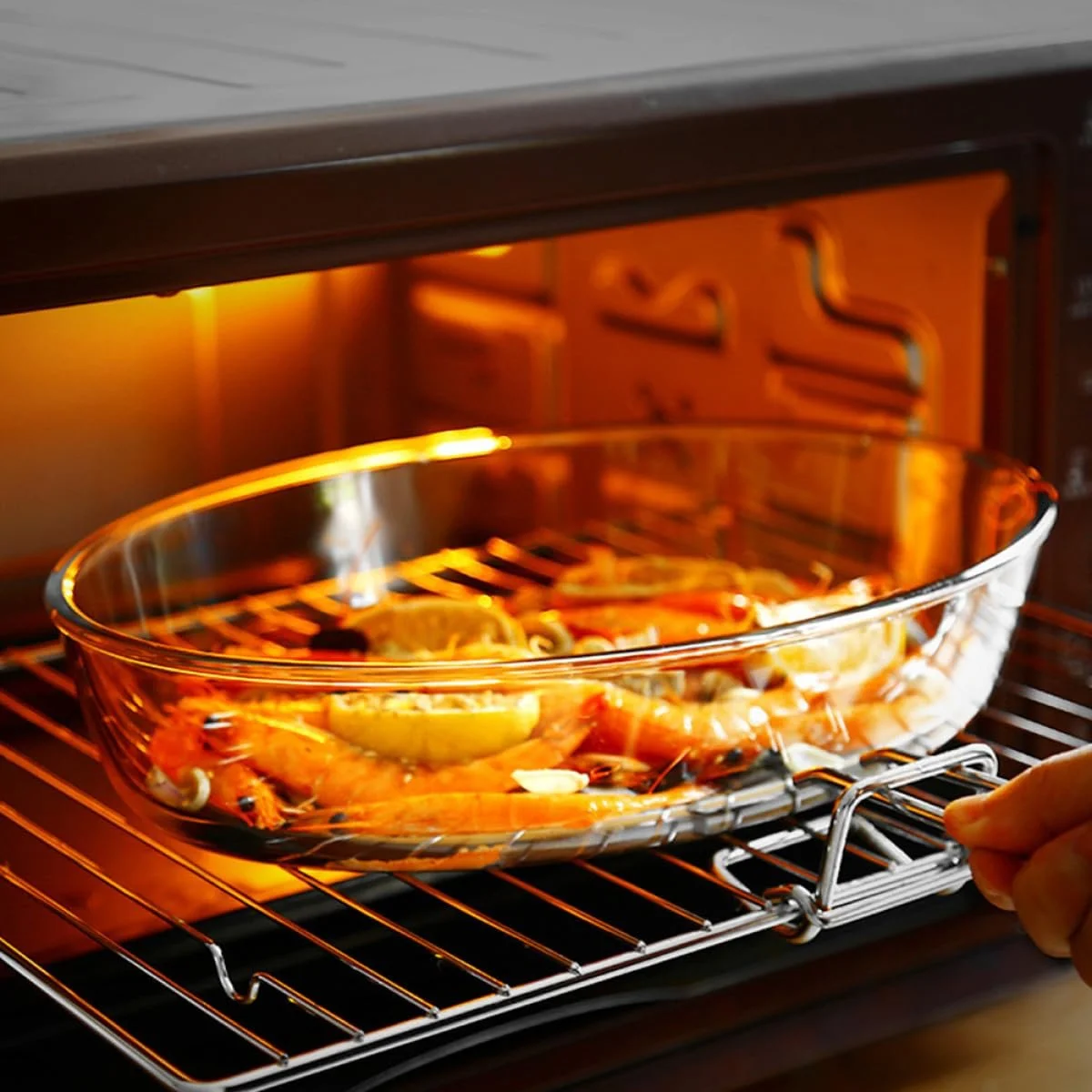 Овальная форма для запекания DECHOUS стеклянная жаропрочная большая штабелируемая, фото №3