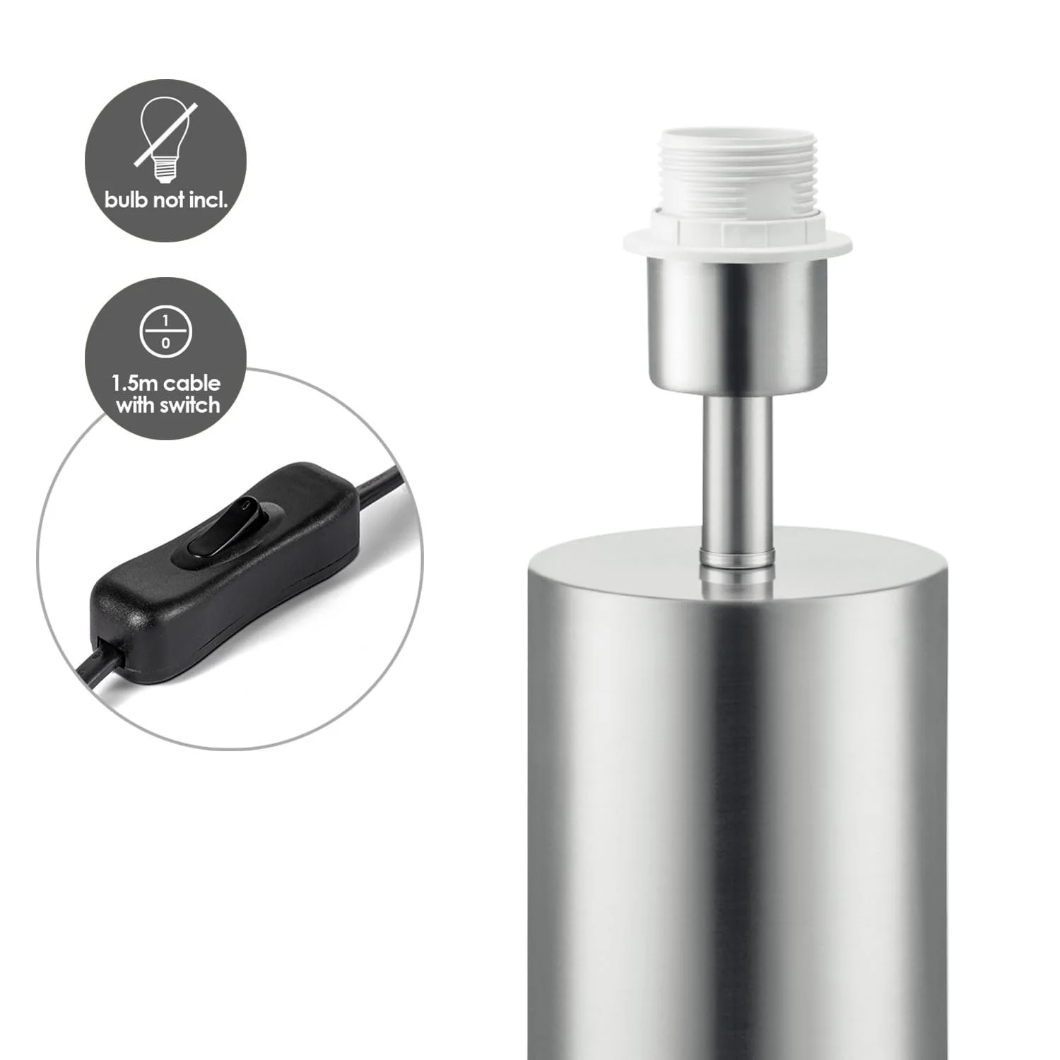 Настільна лампа Home Sweet Home Largo Cannes E27 Anthracite Metal Textile 24/24/48 см, фото №4