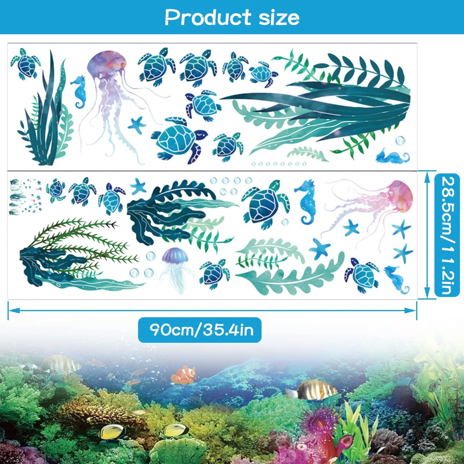 Наклейки на стіну BLMHTWO Sea Turtles 2 шт., фото №2