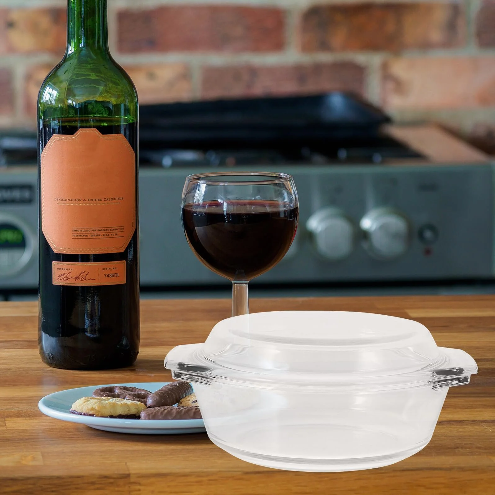 Форма для запекания стеклянная круглая с крышкой и ручками термостойкая, фото №8 Форма для запекания стеклянная круглая с крышкой и ручками термостойкая, фото №8