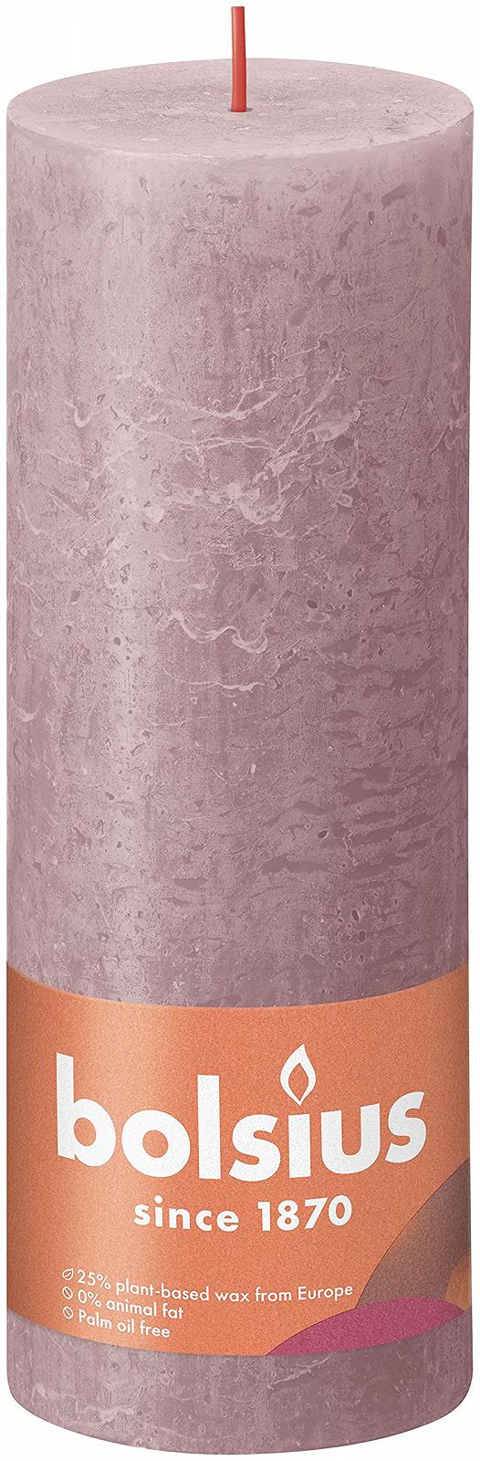 Свічка боллар Bolsius Rustic Dusky Pink пакет 4 шт довгий час горіння 85 годин однорідна без запаху натуральний веганський віск без пальмової олії 19 x 7 см, фото №2